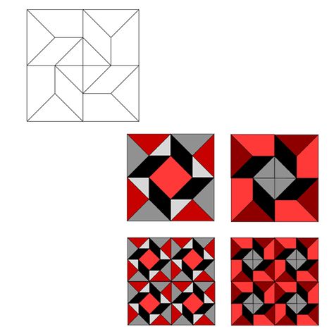 Creating a tessellating design from a traditional block. – Jinny Beyer Studio Tessellation Patterns Design, Tessellation Pattern, Tessellation Art, Tessellation Patterns, Module Design, Beginning Quilting, Illusion Drawings, Abstract Portrait Painting, Geometric Pattern Art