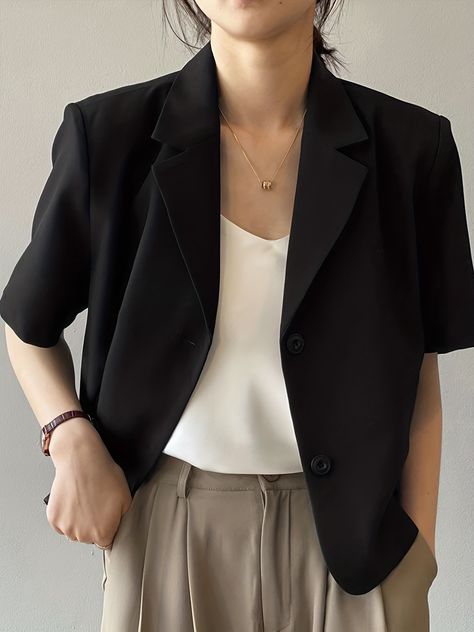 Faster shipping. Better service Blazers Women, Trendy Blazers, Chic Summer Style, Ladies Blazer, Mode Casual, Student Fashion, Office Lady, Black Blazer, Belleza Natural