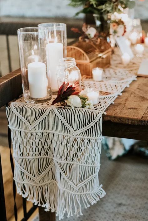 Macrame Outdoor, Moody Tablescape, Fall Wedding Trends, Rustic Farm Table, White Weddings Reception, Shower Flowers, Enchanted Florist, Orchid Centerpieces, Table Runner Wedding