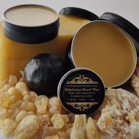 For all those waiting for me to make a new batch, it's back in Stock now. Get it while you can! Babylonian Beard Wax. Curly Beard, Pomade Style, Beard Wax, Frankincense Resin, Natural Waves, Beard Grooming, Back In Stock, Facial Hair, Castor Oil