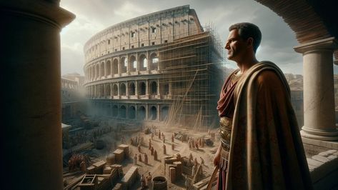 Emperor Vespasian overseeing the construction of the Colosseum. This was part of his larger initiative to restore Rome following the… | Instagram The Colosseum, History Pictures, The Four, Rome, Building, Pins, Quick Saves, Instagram