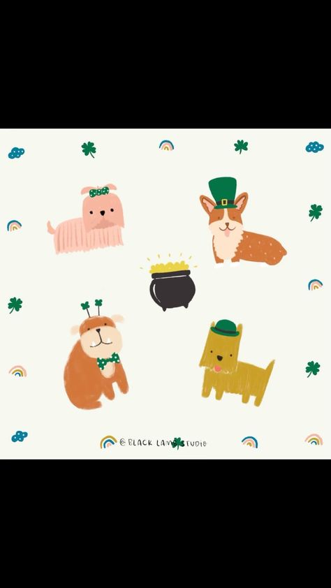 blacklambstudio on Instagram: 🌈Happy St Patricks Day!🍀 #stpatricksday #illustration #illustrationartist #dogillustration #doglover #patterndesign Day Illustration, Happy St Patricks Day, Dog Illustration, Illustration Artists, St Patrick’s Day, St Patricks, St Patricks Day, St Patrick, Card Ideas