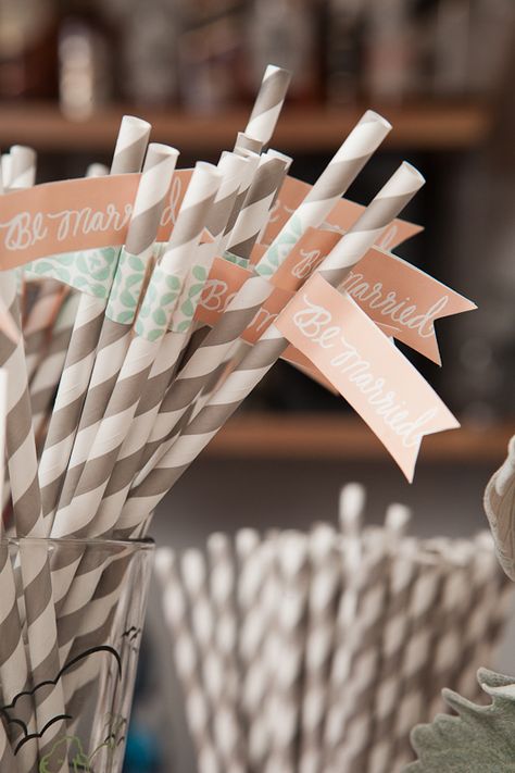 maybe even gray striped straws with mint colored flags instead of these peach ones!