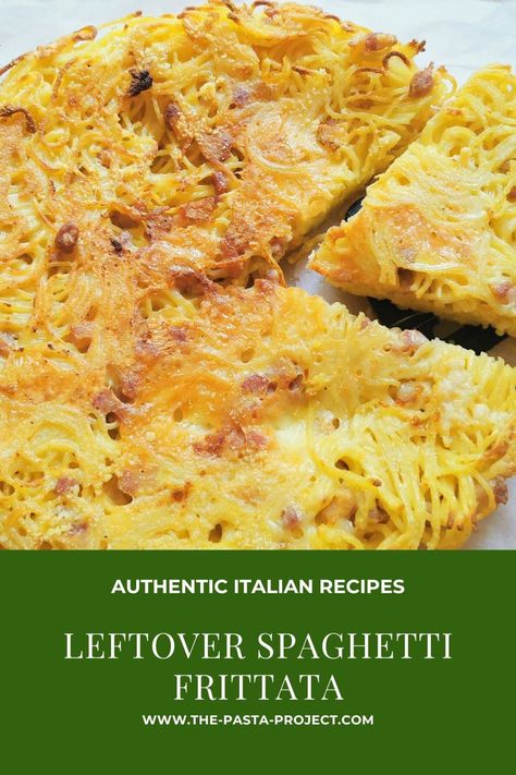 Spaghetti frittata – The Pasta Project Leftover Spaghetti Recipe, Spaghetti Frittata, Pasta Frittata, Leftover Spaghetti, Eggs Recipes, Favorite Pasta Recipes, Frittata Recipe, Meat Pasta, Frittata Recipes