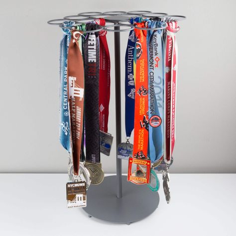 Premier Tabletop Running Race Medal Display Hanging Medals, Race Medal Displays, Running Medal Display, Running Christmas, Race Medals, Medal Rack, Standing Display, Race Medal, Running Medals