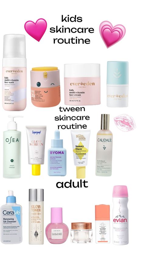 I created a skincare routine for all ages!! Skin Care Routine For Kids, Skincare For Kids, Dream Skincare, Kids Skin Care, Good Skincare, Sephora Skin Care, Simple Skincare Routine, Safe Skincare, Skin Care Steps