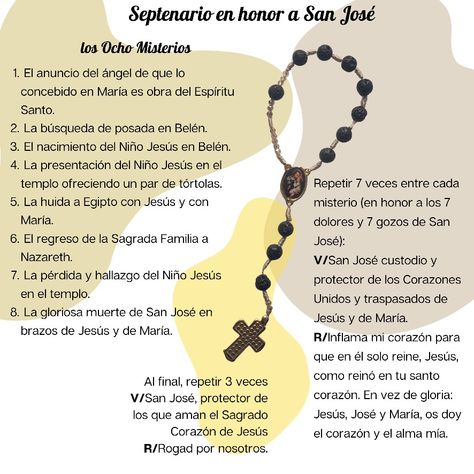 Misterios y jaculatorias para rezar con el septenario de San José Catholic Family, Praying The Rosary, Prayers For Healing, Magic Circle, Catholic Prayers, St Joseph, Religious Quotes, Roman Catholic, Catholic Faith