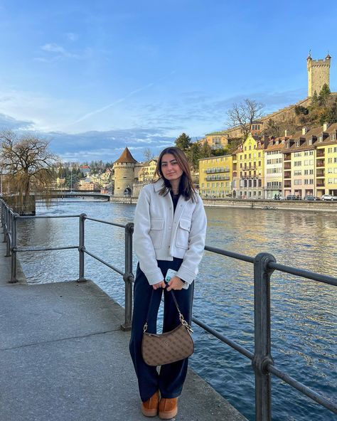 mentally at the beach . . . #ootd#outfitinspo#zara#zaraoutfit#uggs#uggdupes#pinterest#lucerne#switzerland#luzern#outfitoftheday Switzerland Luzern, Beach Ootd, Lucerne Switzerland, Europe Outfits, Lucerne, At The Beach, Switzerland, The Beach, Zara