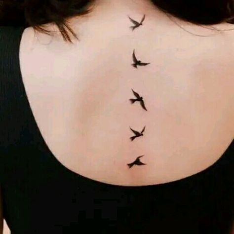 Back tattoo ideas for women Birds Back Tattoo, Spine Tattoo Ideas For Women, Seagull Tattoo, Back Tattoo Ideas, Spine Tattoo Ideas, Sakura Tattoo, Tattoo Ideas For Women, Spine Tattoo, Spine Tattoos