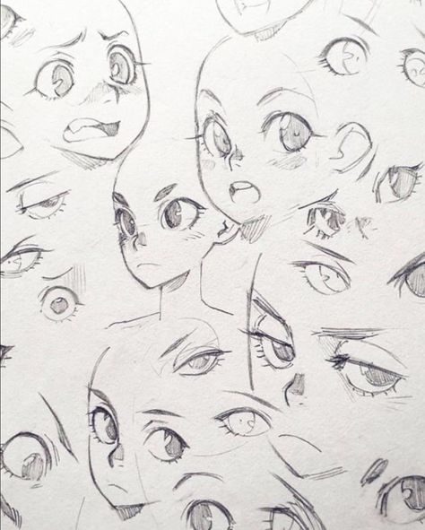 Drawing Face Expressions, Drawing Hands, Draw Eyes, Drawing Faces, 캐릭터 드로잉, Drawing Expressions, Arte Sketchbook, Figure Drawing Reference, Anime Drawings Tutorials