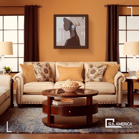 Color Madera, Brown Couch, Indian Home, Indian Home Decor, Wall Color, Sweet Home, Couch, Cafe, Sofa