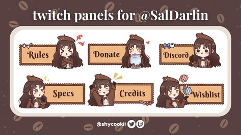 commissioned twitch panels for @/SalDarlin ☕️ #commissionsopen #twitchpanels Twitch Panels, Cozy Cafe, Art Inspo, Cafe, Pins, Quick Saves