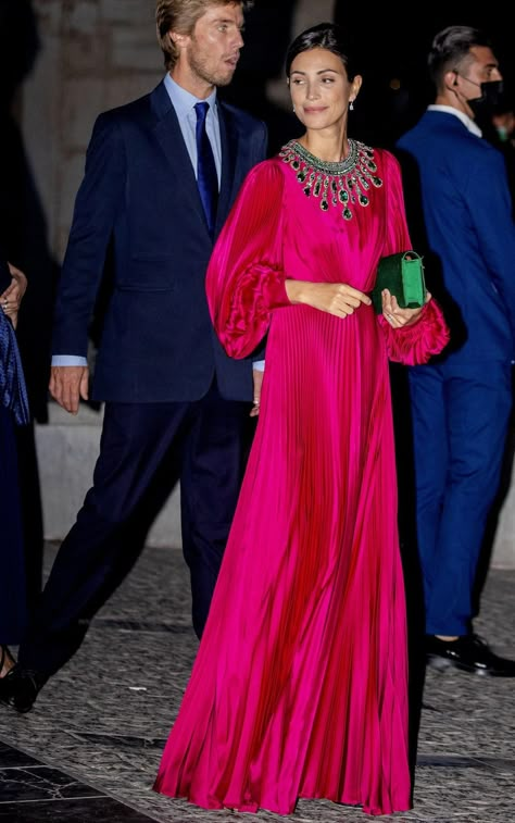 Princess Alessandra, Royal Wedding Outfits, Mother Of The Groom Dresses, Wedding Guest Formal, Long Dresses Elegant, Pink Gown, Groom Dresses, Greek Wedding, Royal Outfits