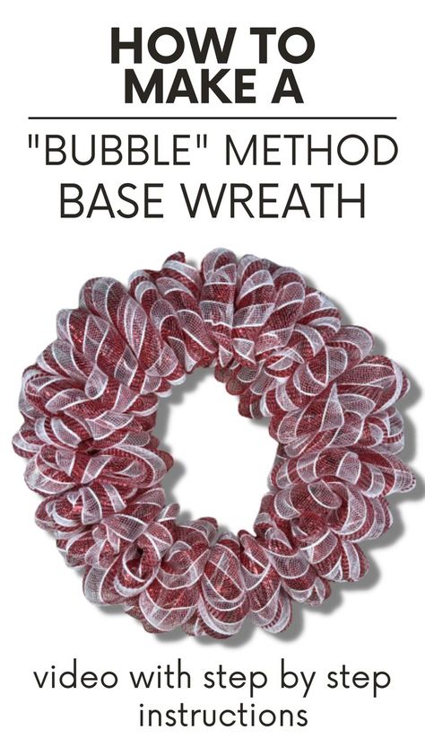 Easy Mesh Wreath, Deco Mesh Christmas Wreaths Diy, Ribbon Wreath Tutorial, Ribbon Wreath Diy, Wreath Making Tutorials, Making Mesh Wreaths, Mesh Ribbon Wreaths, Deco Mesh Wreaths Tutorials, Make A Wreath