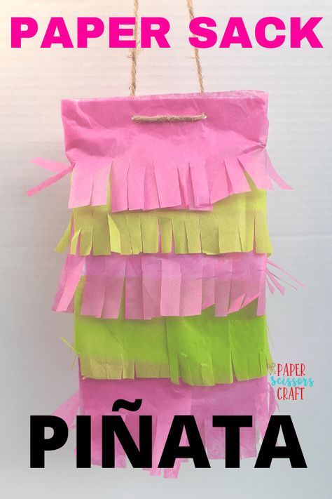 Homemade Pinata (3)-min Pinata Preschool Craft, Individual Pinatas Diy, Piñata Crafts For Kids, Home Made Pinata, Pinata Alternative Ideas, Paper Bag Pinata, Pinata Alternative, Easy Pinata, Quick Kids Crafts