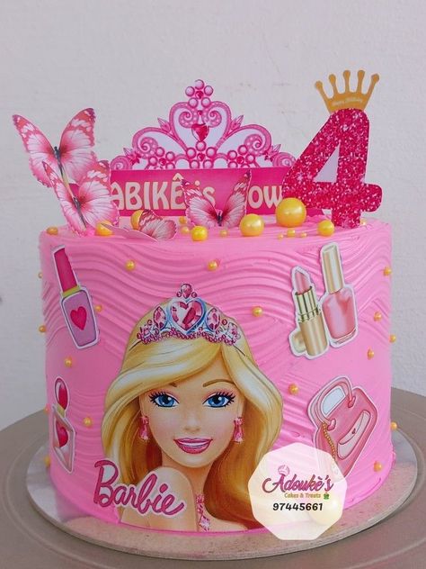 Barbie Theme Cakes, Barbie Cake Ideas Birthdays, Barbie Theme Cake, Barbie Themed Cake, Barbie Cake Designs, Barbie Doll Birthday Cake, Kids Birthday Party Cake, Barbie Party Decorations, Barbie Birthday Cake