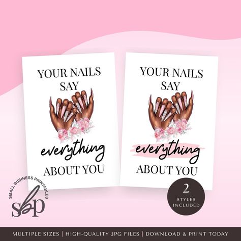 Elevate your nail salon decor and inspire your clients with our stunning Nail Tech Prints! Featuring bold designs and motivational quotes, our Nail Tech Wall Prints will add a touch of inspiration to any manicure room. Give your clients the ultimate salon experience with our high-quality Nail Tech Wall Art. Download and Print Today! #nailsalondecor #pinksalondecor #nailtechlife #nailtechnician #nailroom #nailroomstudio #nailquotes #nailquotesoftheday #salondecor #beautyroom #naildesigner #pr... Pink Esthetician, Nail Poster, Small Business Printables, Tech Wall Art, Tech Room, Salon Wall Art, Salon Quotes, Manicure Art, Nail Quotes