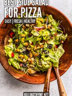 Salad That Goes With Pizza, Pizza Night Salad, Side Salad For Pizza, Salad For Pizza, Best Side Salad, Bruschetta Pizza, Fajita Pizza, The Best Salad, Side Salads