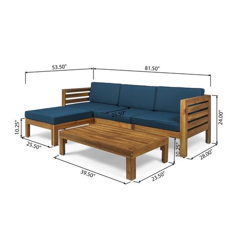 Shop Cambridge Outdoor 5 Piece Acacia Wood Sofa Set by Christopher Knight Home - On Sale - Overstock - 26474500 - Gray + Dark Gray Cushion Sectional Outdoor Furniture, Wood Sofa Set, Teal Cushions, Wooden Sofa Designs, Wooden Sofa Set, Outdoor Seat Cushions, Outdoor Sofa Sets, Garden Sofa Set, Sofa Set Designs