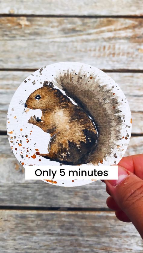 Only 5 minutes to paint this cute squirrel 🐿️😁 🖌️full length video with directions for subscribers🖌️ It seems like squirrels are taking… | Instagram Painting A Squirrel, Squirrel Art, White Gouache, Gold Watercolor, Cute Squirrel, Watercolour Tutorials, Watercolor Inspiration, Watercolor Paint, Water Colour