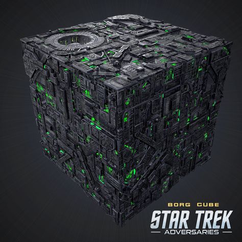 Borg Cube, Star Trek Artwork, Star Trek Borg, Cube World, Black Cube, Star Trek Art, Starship Design, Star Trek Starships, Spaceship Design