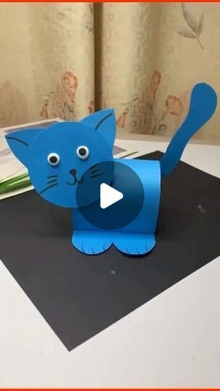 Paper Cat Craft, Cat Crafts Preschool, Paper Animal Crafts, Cat Diy Crafts, Funny Song, Diy Paper Toys, Animal Activities For Kids, Preschool Arts And Crafts