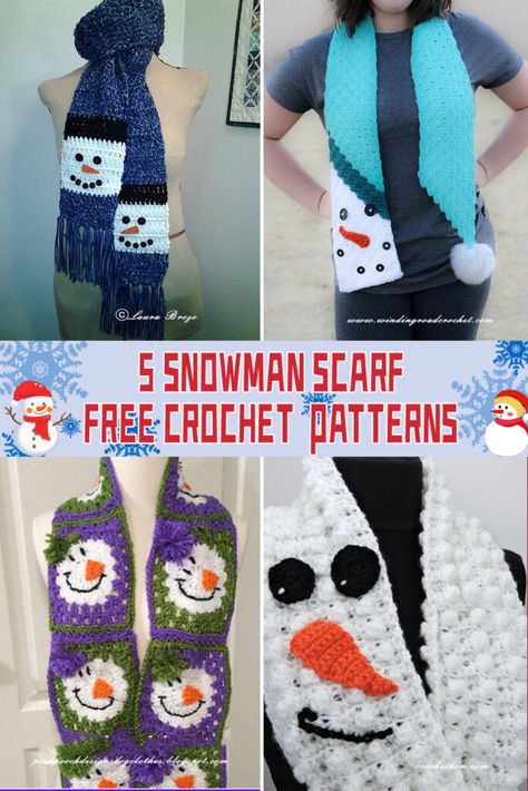 Snowman Scarf Pattern, Christmas Scarf Crochet, Baby Beanie Crochet Pattern, Scarf Crochet Patterns, Crochet Scarf Easy, Snowman Scarf, Owl Crochet Patterns, Crochet Gloves Pattern, Crochet Baby Beanie