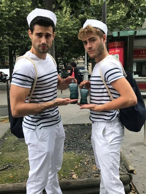 Sailor Halloween Costumes Men, Sailor Costume Men, Sailor Outfit Mens, Guys Costumes, Batchelor Party, Sailor Halloween Costumes, Pride 2023, Sailor Outfit, Sailor Costume