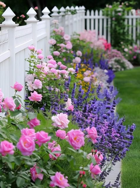 Flower Shrubs In Front Of House, Rose Bushes Landscape, Backyard Flower Garden Ideas, Outdoor Curtain Ideas, Burgundy Christmas Decor, Fence Edging, Bad Case Of Stripes, Rose Bed, Burgundy Christmas