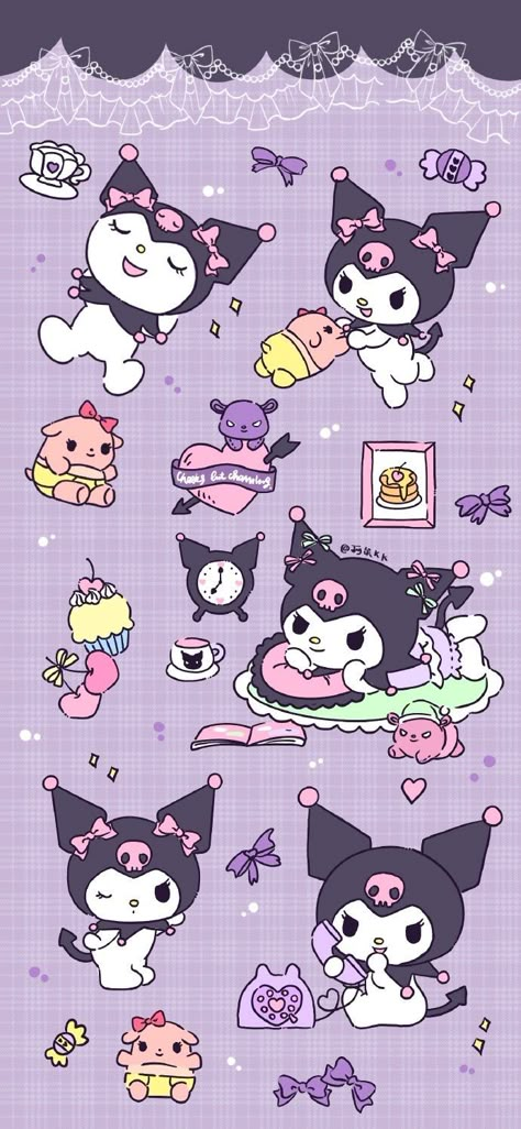 Hello Kitty Wallpaper Hd, Walpaper Hello Kitty, My Melody Wallpaper, Witchy Wallpaper, Photographie Portrait Inspiration, Kitty Drawing, Hello Kitty Backgrounds, Hello Kitty Drawing, Purple Wallpaper Iphone