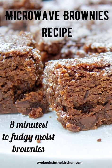 Microwave Brownie Recipe, Homemade Microwave Meals, Brownie For One, Recipe For Brownies, Microwave Cooking Recipes, Potluck Dessert, Microwave Brownie, Easy Microwave Recipes, Moist Brownies