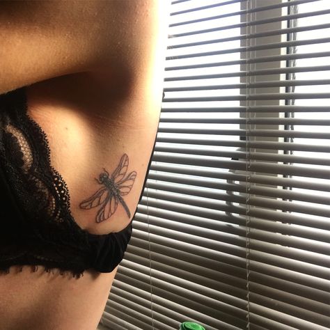 Dragonfly tattoo Dragonfly Tattoo Back Shoulder, Dragonfly Hip Tattoo, Dragonfly Tattoo, Hip Tattoo, Deathly Hallows Tattoo, Back Tattoo, Triangle Tattoo, Tatting, Tattoo Ideas