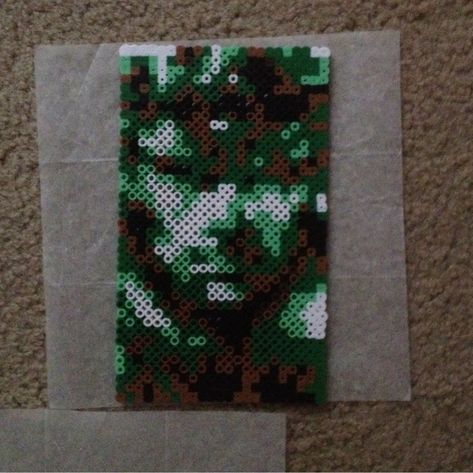 Crochet Grid, Perler Ideas, Diy Perler Bead Crafts, Beads Designs, Diy Perler Beads, Perler Beads Designs, Metal Gear Solid, Perler Bead Art, Fuse Beads