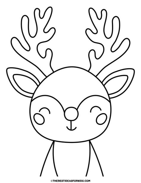 cute reindeer coloring page Free Printable Reindeer, Reindeer Coloring Pages, Reindeer Printable, Reindeer Handprint, Summer Preschool Crafts, Winter Crafts Preschool, Snowman Coloring Pages, Easy Yarn Crafts, Santa Coloring Pages