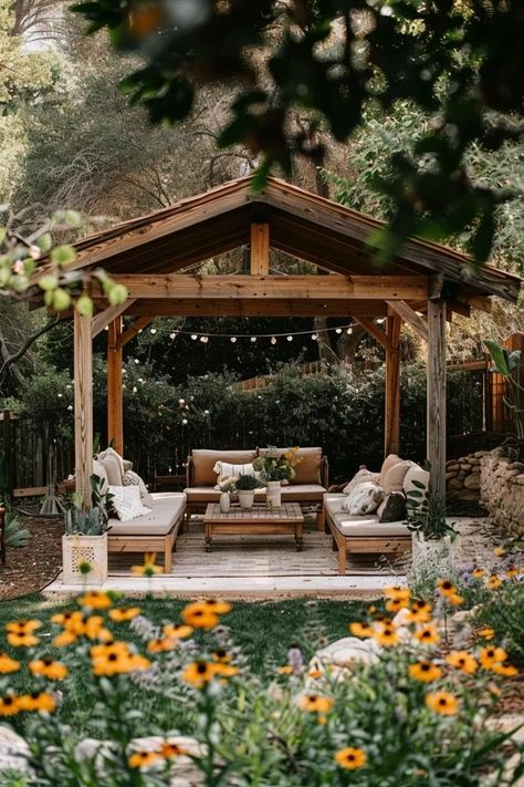 Simple Backyard Pavilion Ideas for Cozy Retreats Small Pavilion Ideas, Diy Pavilion, Outdoor Event Space, Pavillion Backyard, Small Urban Garden, Backyard Balcony, Garden Patio Decor, Outdoor Shelters, Shelter Design