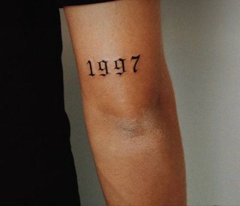 1997 Tattoo, Tricep Tattoo, 2023 Pedicure, 777 Tattoo, Tattoo Font For Men, Back Of Arm Tattoo, Sketches Ideas, Date Tattoos, Number Tattoos