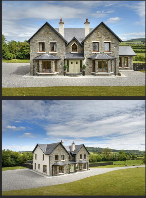 House Exterior Ireland, Exterior House Ideas, Adam Banks, House Designs Ireland, Irish Houses, Scottish Homes, Sims Houses, House Dream, Bay Windows