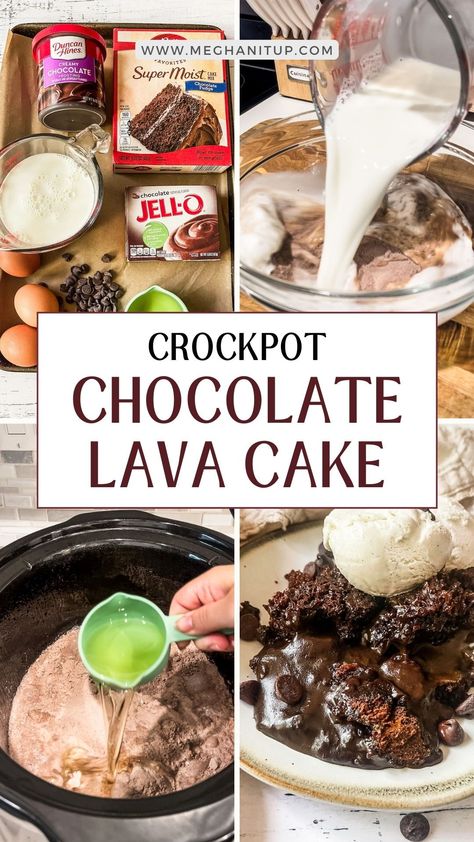 Looking for an easy dessert to impress your guests? Look no further than this homemade chocolate cake made in a slow cooker. With just a few simple ingredients and minimal effort, you can have a rich and decadent Crockpot Chocolate Lava Cake that will leave your taste buds begging for more. Perfect for any occasion, this dessert is sure to be a crowd-pleaser. Crockpot Chocolate Lava Cake, Crockpot Chocolate, Recipes Crock Pot, Lava Cake Recipes, Crock Pot Desserts, Breakfast Party, Chocolate Lava, Chocolate Lava Cake, Lava Cake