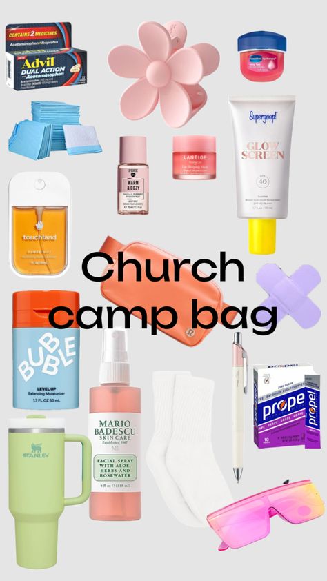 #church #camp #fannypack Church Bag Essentials, What To Pack For Church Camp, Pack With Me For Church Camp, Church Camp Packing List, Church Camp Essentials, Church Camp Packing, Theater Camp, Camp Packing List, Camp Essentials