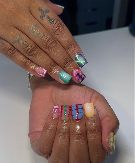 Fake Crying, Mix Match Nails, Short Nails Ideas, Expressing Myself, Girl Pranks, Pink Ombre Nails, Vintage Nails, Claw Nails, Her Nails