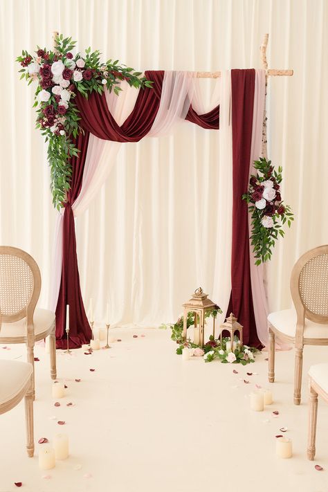 Flower Arch Decor, Table Flower Decor, Sweetheart Table Flowers, Burgundy And Blush Wedding, Wedding Flower Packages, Handmade Bouquets, Flower Arch, Arch Decoration, Table Flower