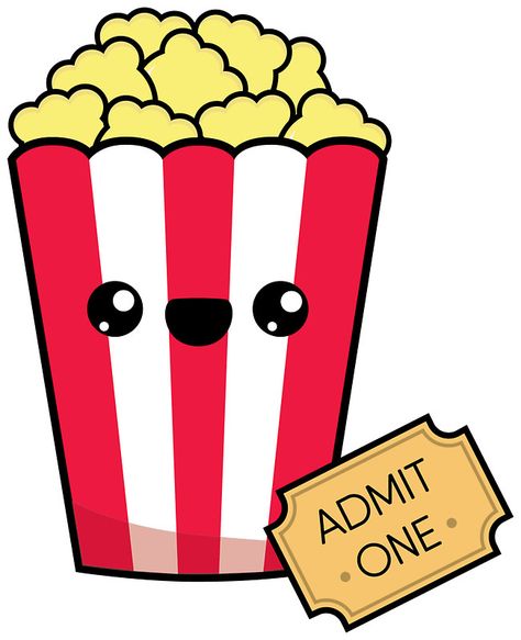 Movie Night Stickers, Corn Drawing, Movie Drinking Games, Movie Clipart, Night Stickers, Paper Camera, Cute Animal Quotes, Oscar Night, Movie Snacks