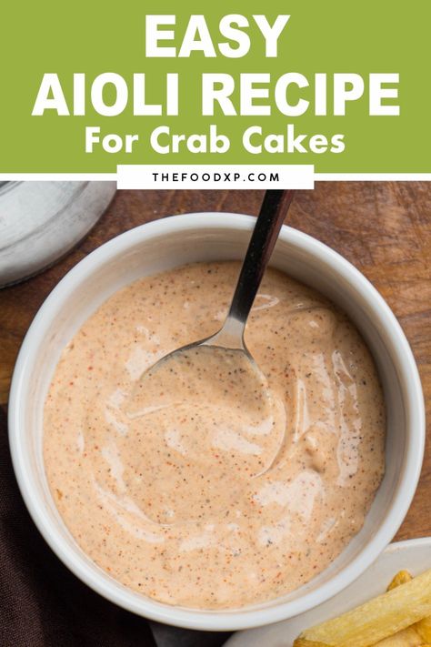 Are you on the lookout for the perfect dipping sauce to go with fresh crab cakes? Well in that case, you are in luck as this delicious aioli is all you need! With its perfectly balanced sour and spicy flavor, this sauce perfectly compliments the goodness of sweet crab cakes. Crab Cake Aioli Sauce, Aioli Recipe For Crab Cakes, Dipping Sauce For Crab Cakes, Aioli For Crab Cakes, Crab Cake Aioli, Crab Cakes Sauce, Fresh Crab Cakes, Crab Cake Sauce Recipe, Crab Cake Dipping Sauce