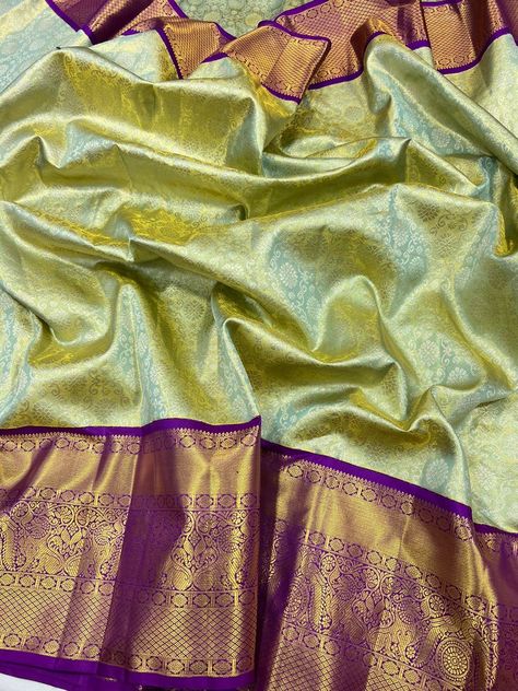 Pure Pattu Sarees Wedding, Green And Violet Pattu Saree, Soft Pattu Sarees, Green Sarees For Engagement, Pattusarees Blouse Designs, Pattusarees Latest, Pista Green Pattu Saree, Latest Pattu Sarees Color Combination, Pure Silk Sarees Weddings