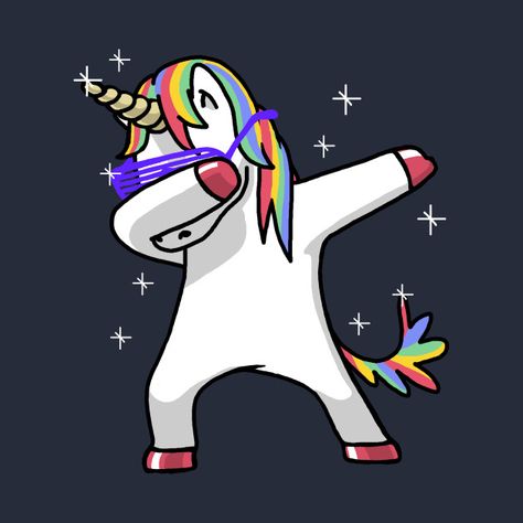 Check out this awesome 'Dabbing+Unicorn+Shirt+Dab+Hip+Hop+Funny+Magic' design on @TeePublic! Dabbing Unicorn, Rainbow, Stars, T Shirt, White, Black