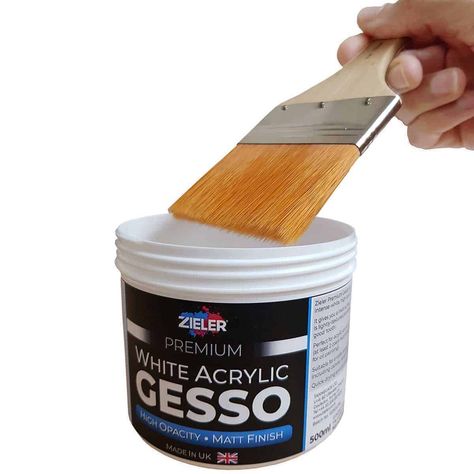 Gesso is a type of white paint that many artists use as a primer on their canvas paintings. Learn everything you need to know about Gesso and how to use it Nice Teeth, Easy Art Projects, Acrylic Pouring Art, Brush Type, White Acrylic Paint, Calcium Carbonate, Pouring Art, Art How, Small Canvas