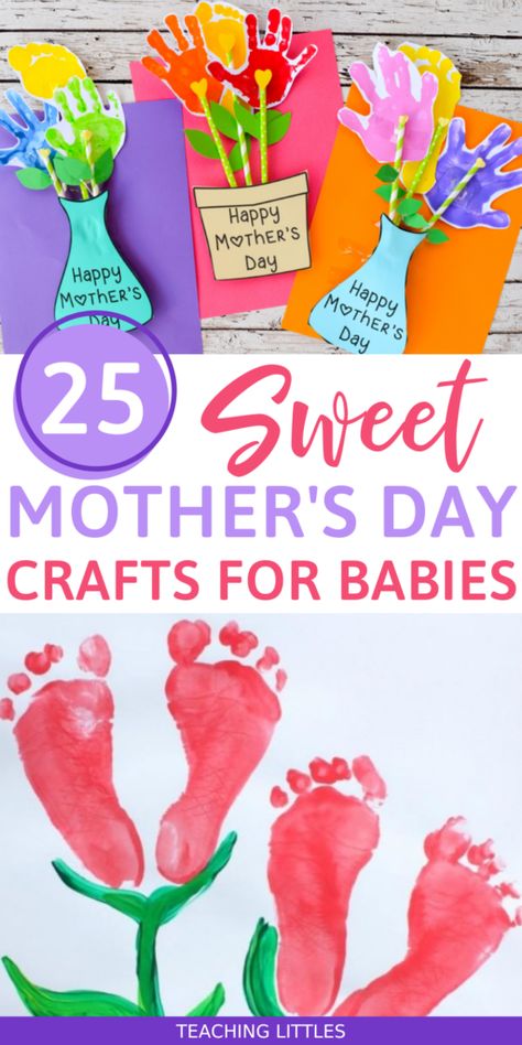 Mothers Day Crafts For Babies, Crafts For Babies, Mothers Day Crafts Preschool, Baby Art Crafts, Grandma Crafts, Easy Mother's Day Crafts, Diy Mother's Day Crafts, Mother's Day Projects, Mother's Day Activities