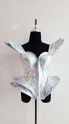 Silver Glitter Shiny Futuristic Astronaut Corset Costume Set Futuristic Costume, Fashion Design Inspiration, Space Costumes, Bar Dance, Robot Costumes, Lingerie Design, Alien Costume, Nightclub Bar, Corset Costumes