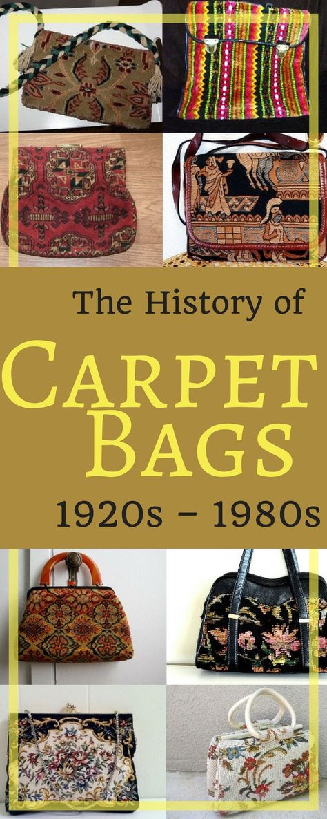 Keep reading after the jump to not only learn how the carpet bag has  held its place in US history, but for motivation to give one a place in your  personal vintage collection, too! Cream Rug Bedroom, Cotton Rug Living Room, Vintage Bag Pattern, Carpet Bag Purse, Carpet Bags, Kids Rug, Bag Pattern Free, Rug Nursery, Handmade Things