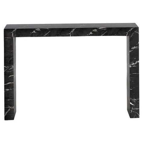 Console Table Black, Outdoor Console Table, Dark Castle, Cream Cushions, Marble Console, Concrete Finish, Block Table, Scotland Uk, Outdoor Armchair